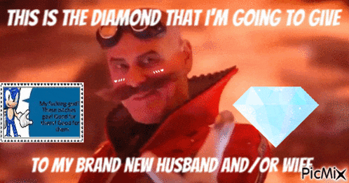 a picture of sonic the hedgehog with a diamond in the background