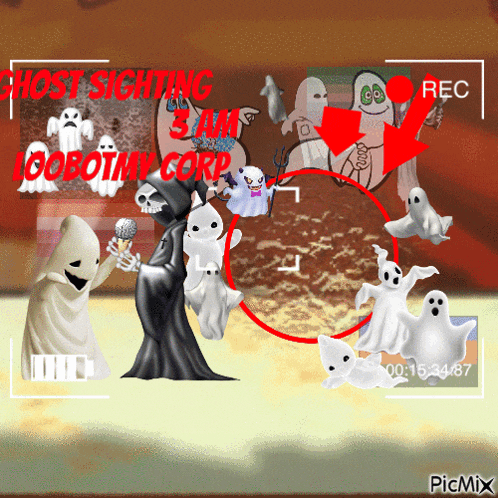 a grim reaper is surrounded by ghosts and the words ghost sighting 3 am oobotmy corp