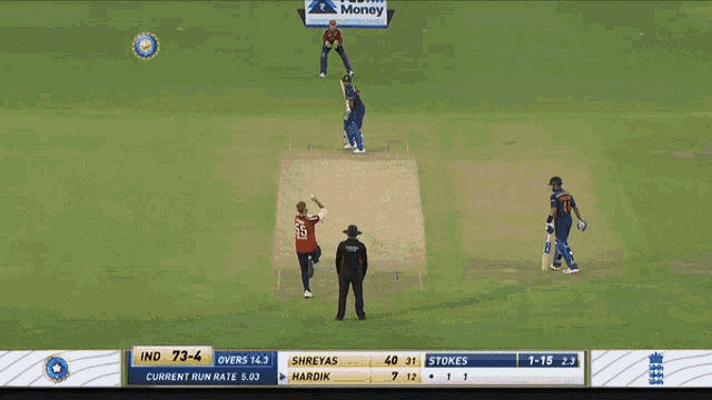 a cricket game is being played between india and the england team