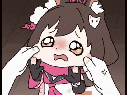 a cartoon drawing of a girl with cats on her ears