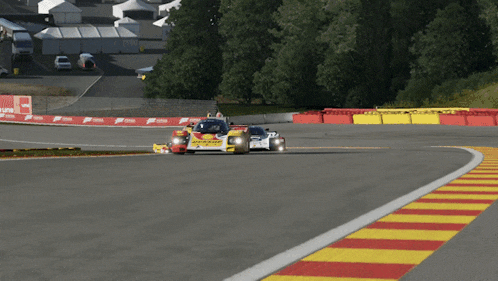 a race car that has the word dunlop on the side