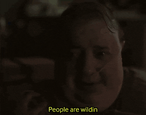 a man with an oxygen mask on his face is saying people are wildin