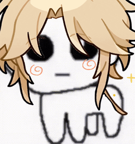 a drawing of a person with a swirl around their eyes and the letter w on the bottom