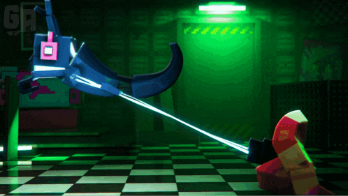 a computer generated image of a game with the letters gp in the corner