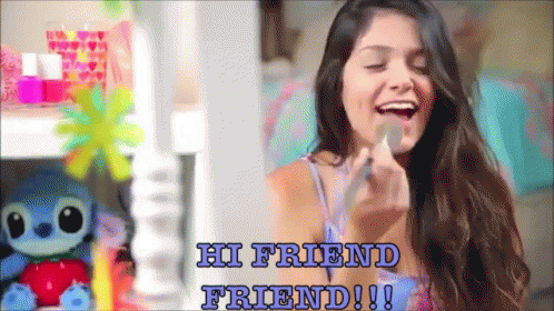 Friend Friend? GIF - Bethany Mota Hi Friend Friend Make Up GIFs