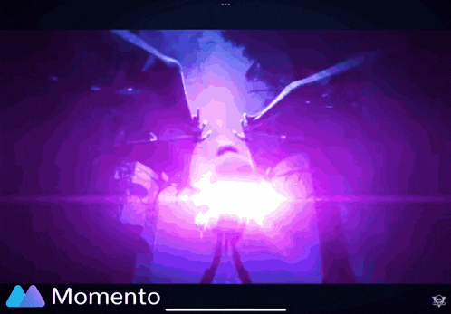 a purple background with the word momento on the bottom right