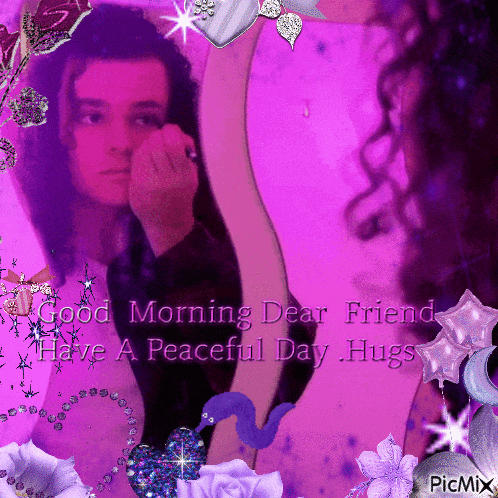 a good morning dear friend have a peaceful day hugs card