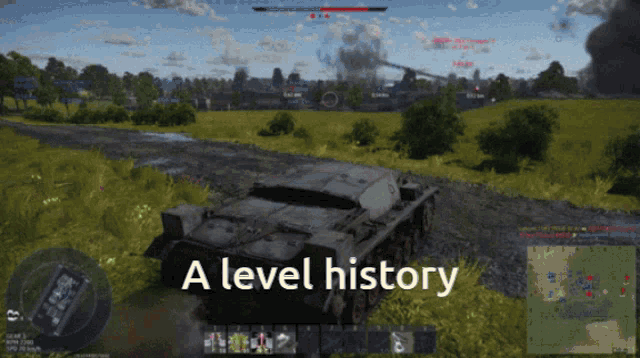 a screenshot of a video game with the words a level history below it