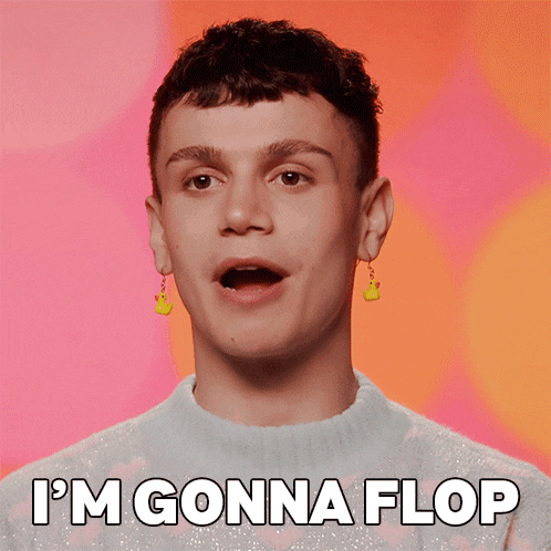 a man wearing duck earrings says i 'm gonna flip