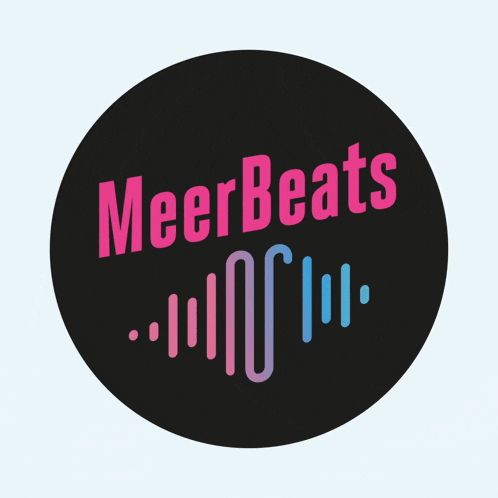 a logo for meerbeats with a sound wave in the middle