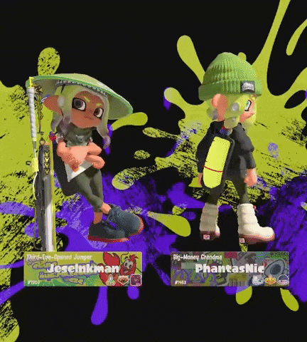 two cartoon characters are standing next to each other and their names are jesclinkman and phantasnic