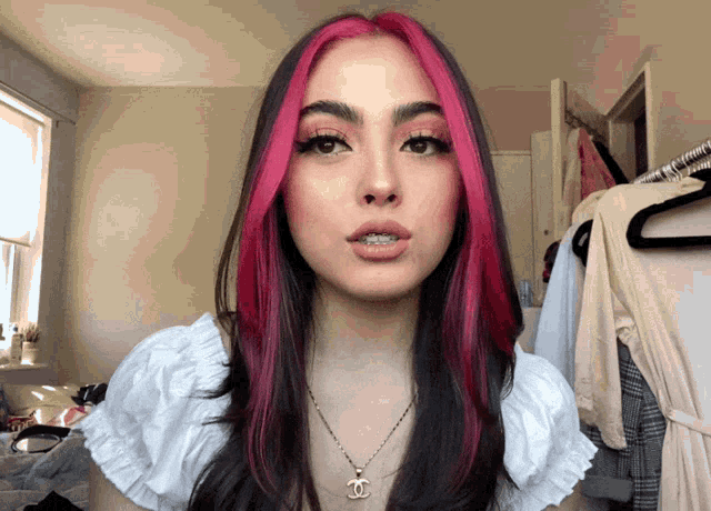 Hazel Ruiz Black And Pink Hair GIF