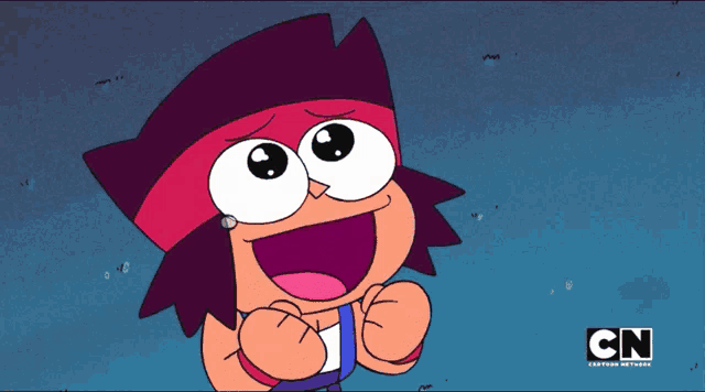 a cartoon character with cn written on the bottom right