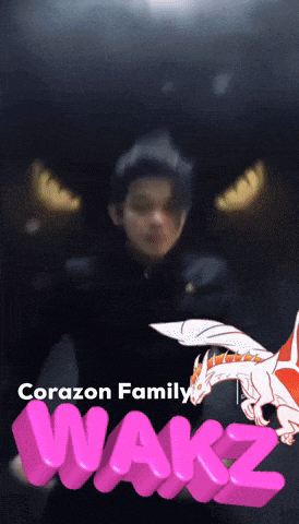 a picture of a man and a dragon with the words corazon family wakz