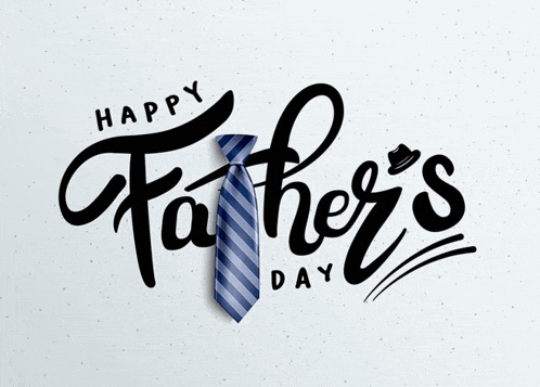 a happy father 's day card with a blue tie
