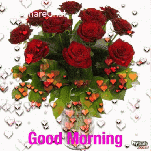 Good Morning Hearts GIF - Good Morning Hearts Roses GIFs