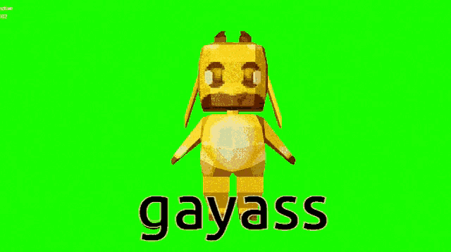 a cartoon character with the word gayass on the bottom