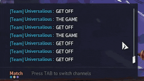 a screenshot of a video game that says " press tab to switch channels " at the top