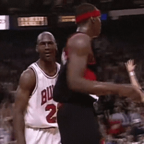 Michael Jordan Chicago Bulls Versus Portland Trail Blazers GIF - Michael Jordan Chicago Bulls Versus Portland Trail Blazers Shrug GIFs