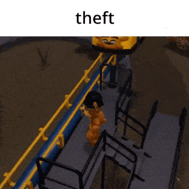 a picture of a roller coaster with the word theft in the corner