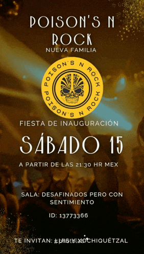 an advertisement for poison 's n rock fiesta de inauguracion