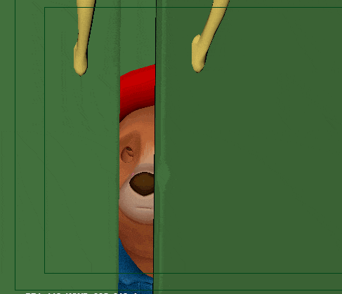 a cartoon of paddington bear with a red hat and blue jacket
