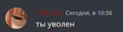 a screenshot of a chat with kataso written in red