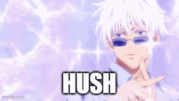 a man with white hair and sunglasses is making a hush gesture with his finger on his chin .