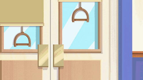 a cartoon drawing of a school door with a letter d on it