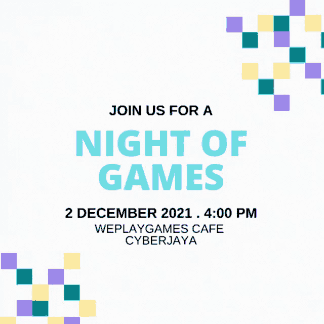 an advertisement for a night of games on december 2 2021