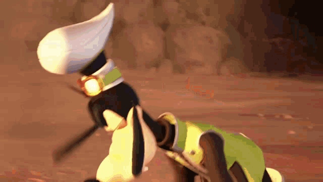 goofy from disney 's kingdom hearts is holding a sword