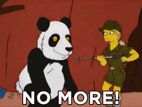 No More GIF - No More Simpsons Panda GIFs