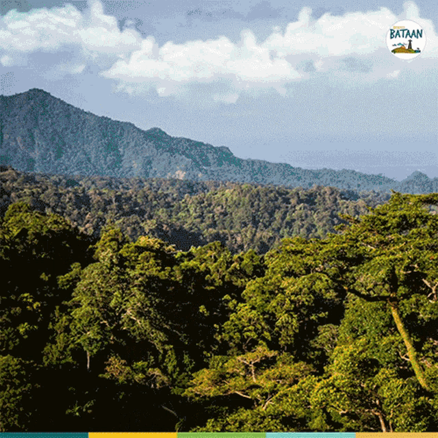 a picture of a mountain range with the word bataan on the bottom