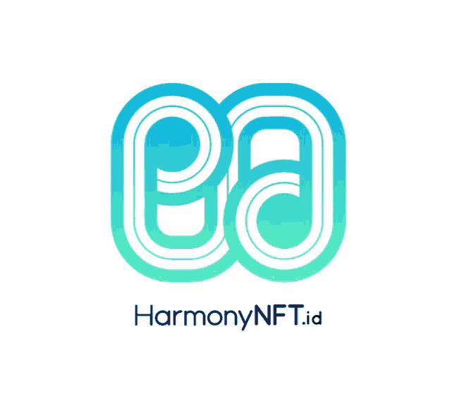 a logo for harmony nft.id with a blue and white gradient