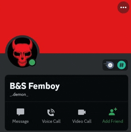 a screenshot of a person 's profile on a social media platform with a skull and horns .