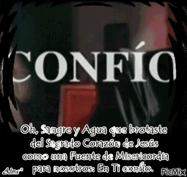 a sign that says confio on it in spanish