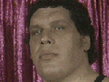 a close up of a man 's face with a pink curtain behind him .