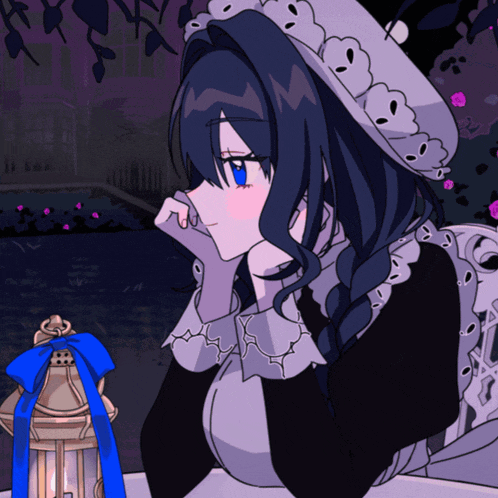 a drawing of a girl in a maid costume