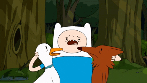 a cartoon character with a duck and a fox