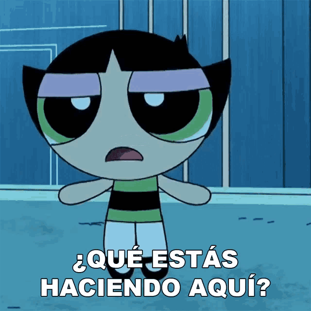 buttercup from the powerpuff girls has a question in spanish