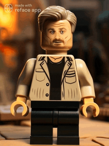 a lego man with a beard is made with reface app