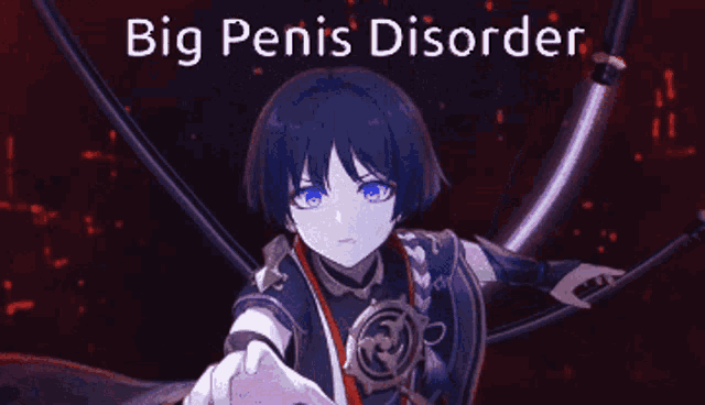 a picture of a girl with the words " big penis disorder " above her