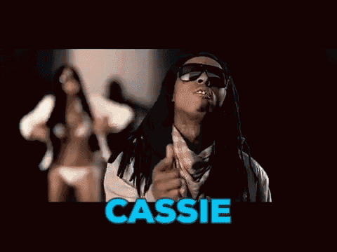 a woman with the name cassie on the bottom