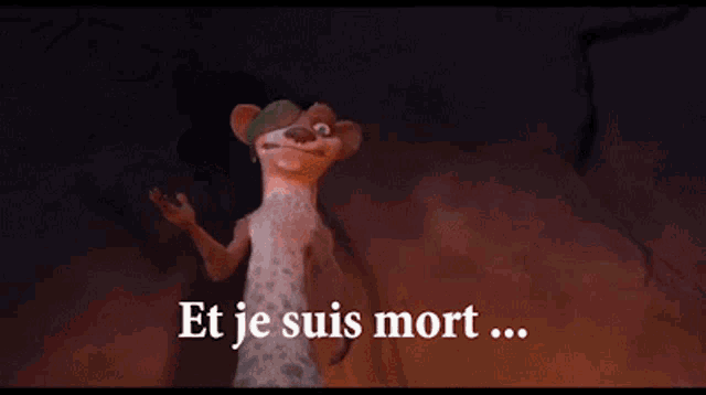 a picture of a dog with the words mais j'ai survécu !!!