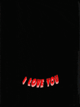 a picture of a man and a woman with the words " i love you " in red