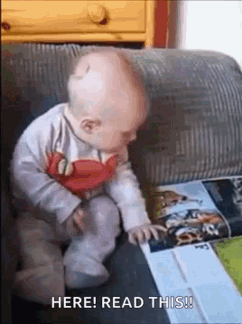 Baby Cute GIF - Baby Cute Reading GIFs