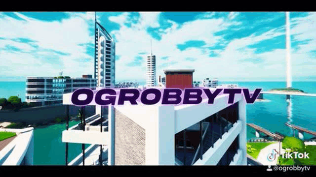 an aerial view of a city with the words ogrobbytv on the bottom of the screen .