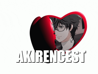 a red heart with a picture of a boy and the word akirencest on it