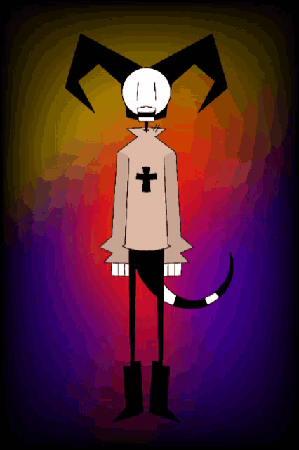 a cartoon character with a cross on his chest