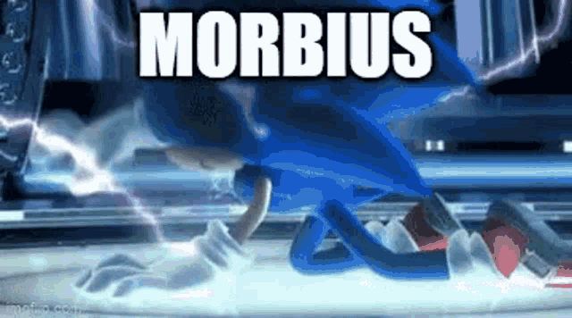 sonic the hedgehog is laying on the ground in a video game while a lightning bolt strikes him .